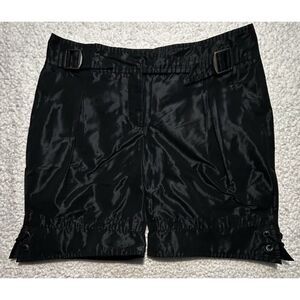 Ermanno Scervino Satin Bermuda Shorts Size IT 40 US 4 Black Lace Up As Is
